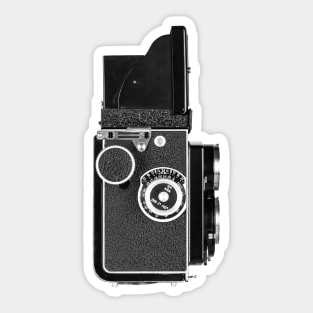 Vintage 1950s Twin Lens Camera - Side View Open Hood Sticker